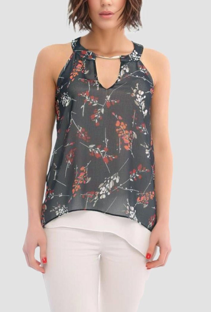 Floral-print Layered Top - Marvy Fashion Boutique