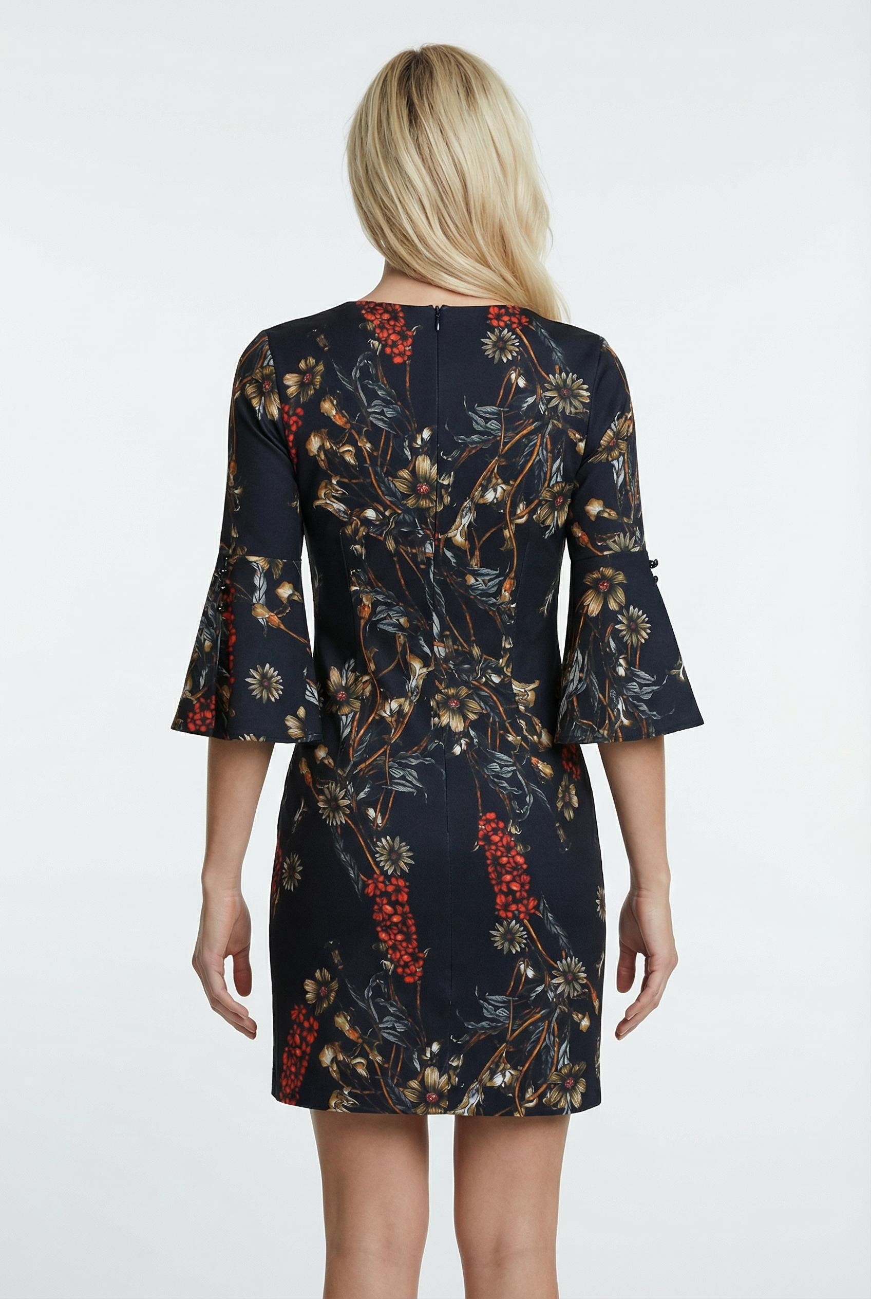 Flower printed sheath dress 