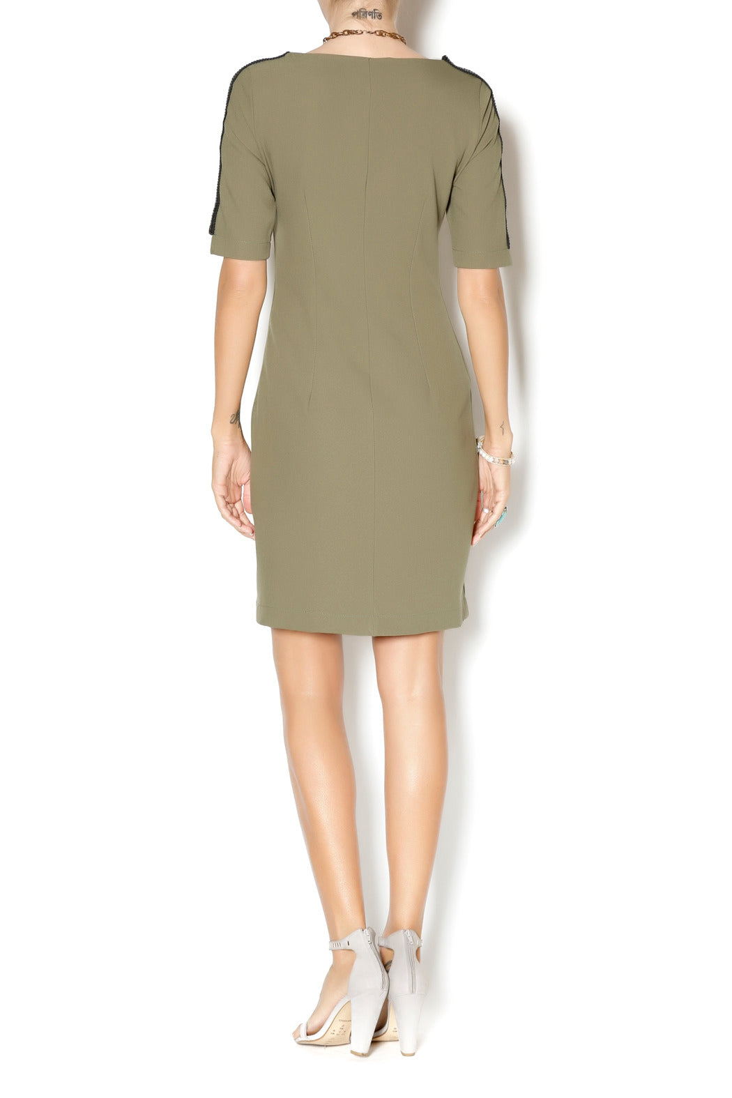 SHORT SLEEVE FITTED DRESS - Marvy Fashion Boutique