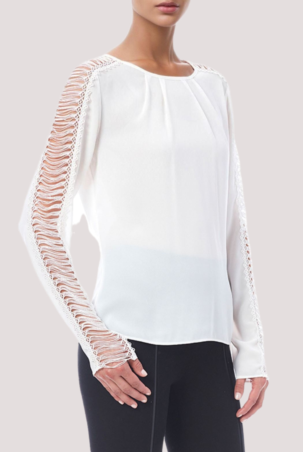 LACE TRIM BLOUSE - Marvy Fashion Boutique