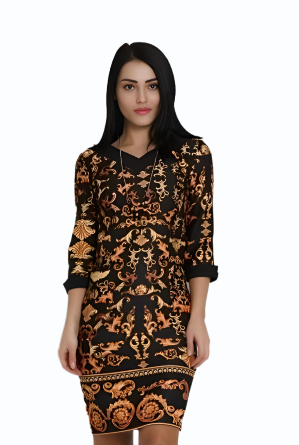 PRINTED FITTED DRESS - Marvy Fashion Boutique