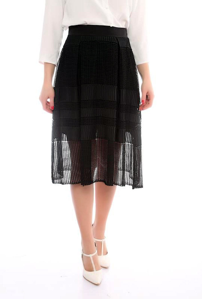 BLACK A LINE SKIRT - Marvy Fashion Boutique