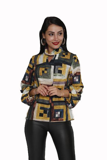 GEO PRINT TOP - Marvy Fashion Boutique