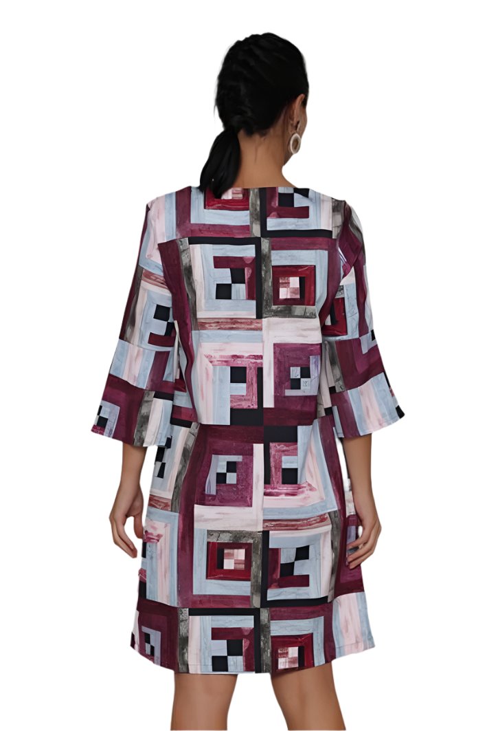 GEO PRINTED DRESS - Marvy Fashion Boutique