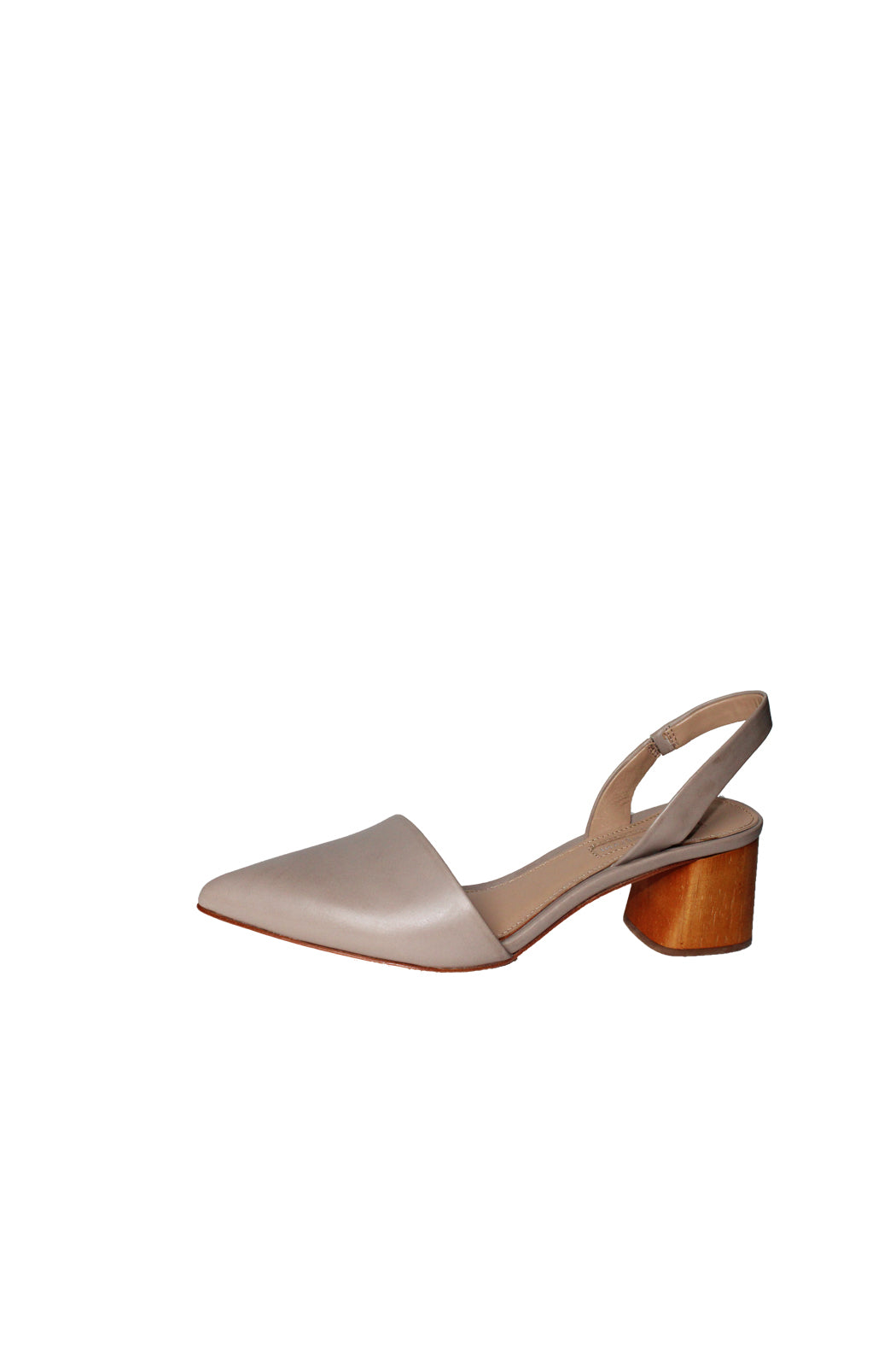 KLAUDI LEATHER BLOCK HEEL SLINGBACK SHOES - Marvy Fashion Boutique