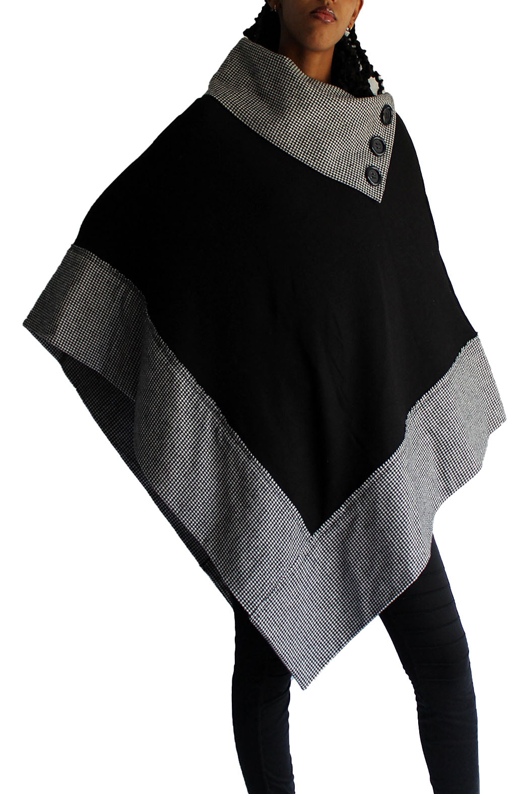 LONG TWO-TONE PONCHO - Marvy Fashion Boutique