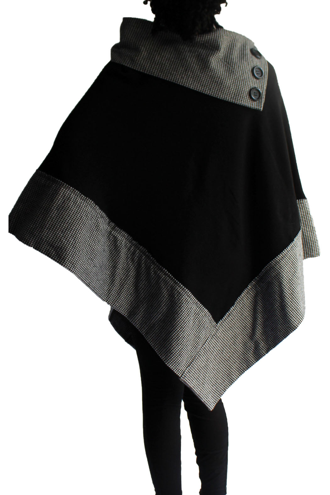 LONG TWO-TONE PONCHO - Marvy Fashion Boutique