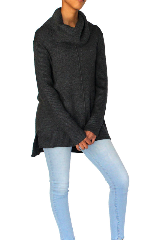 COWL NECK HI-LOW SWEATER - Marvy Fashion Boutique