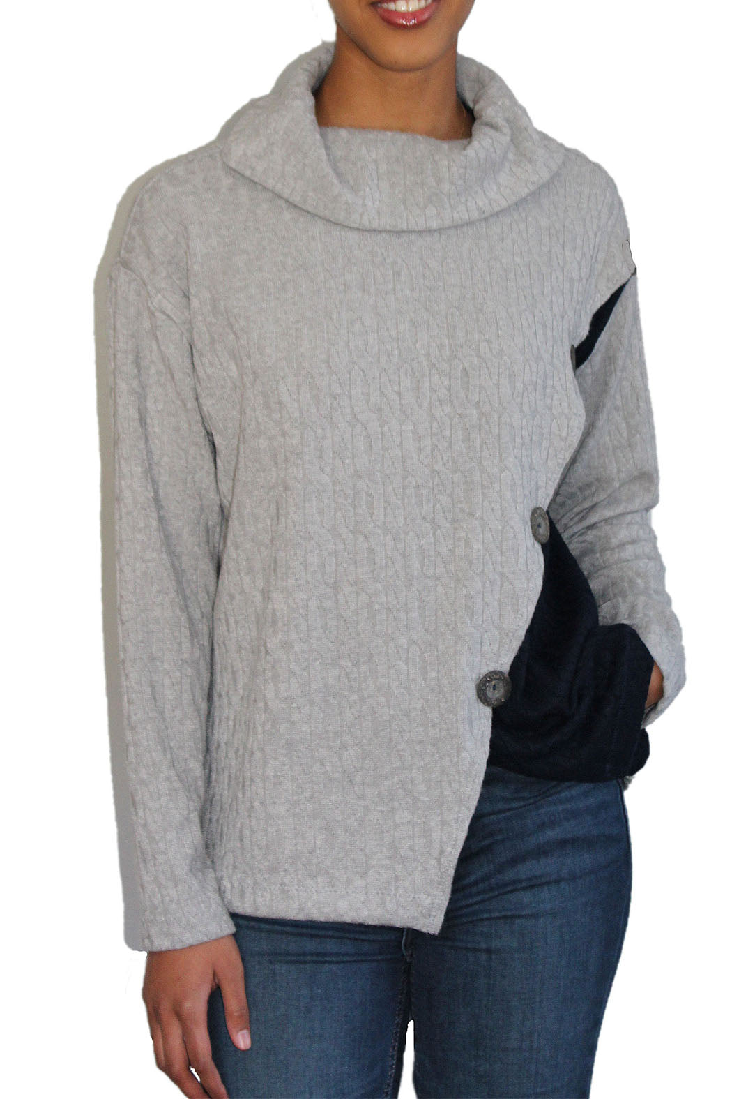 Color block Crossover Sweater - Marvy Fashion Boutique