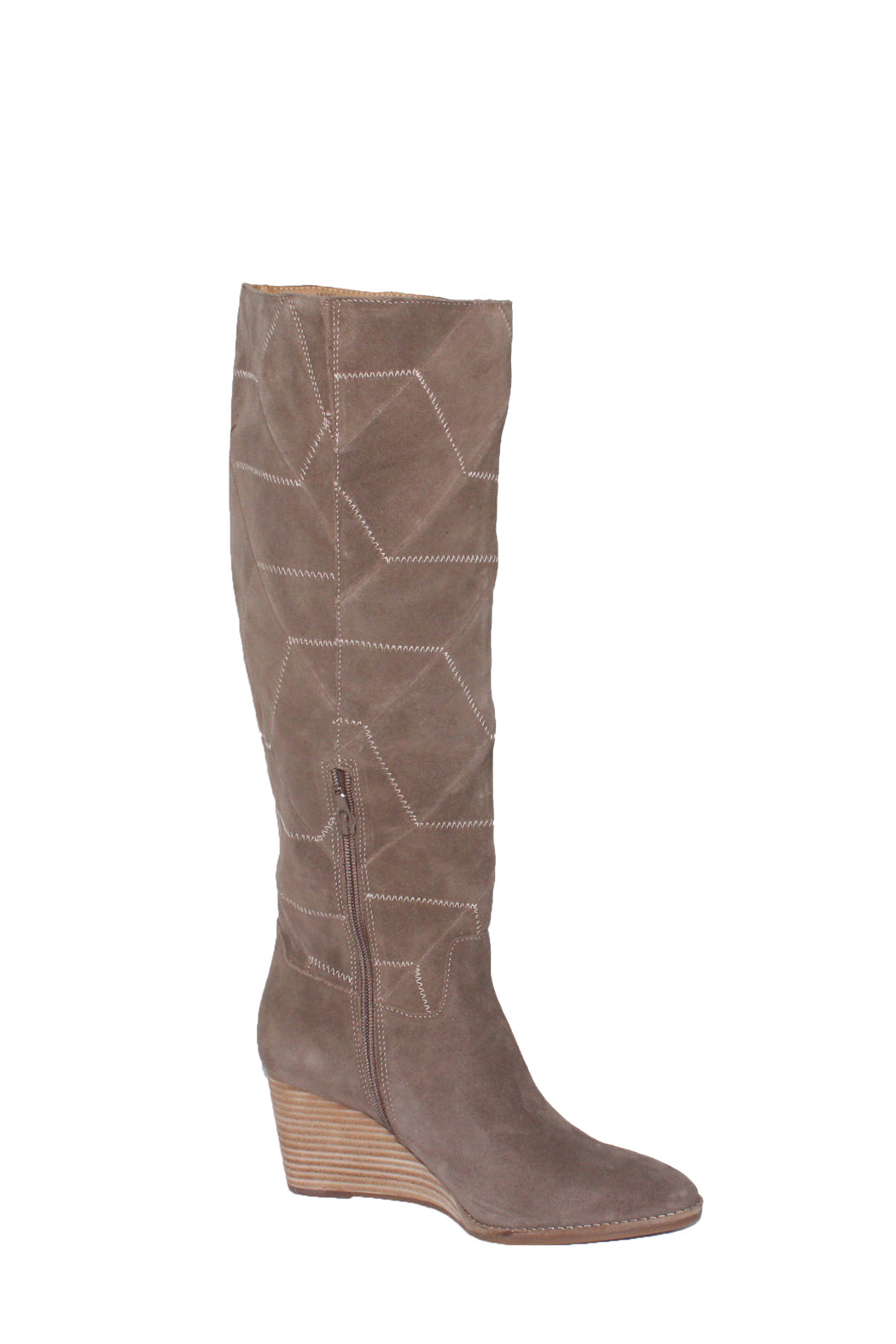 LUCKY PREEKA TALL WATER PROOF SUEDE CHEVRON STITCH BOOTS - Marvy Fashion Boutique