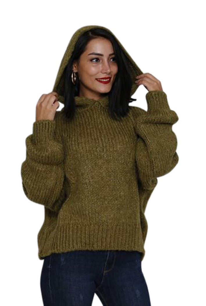 OLIVE HOODIE SWEATER - Marvy Fashion Boutique