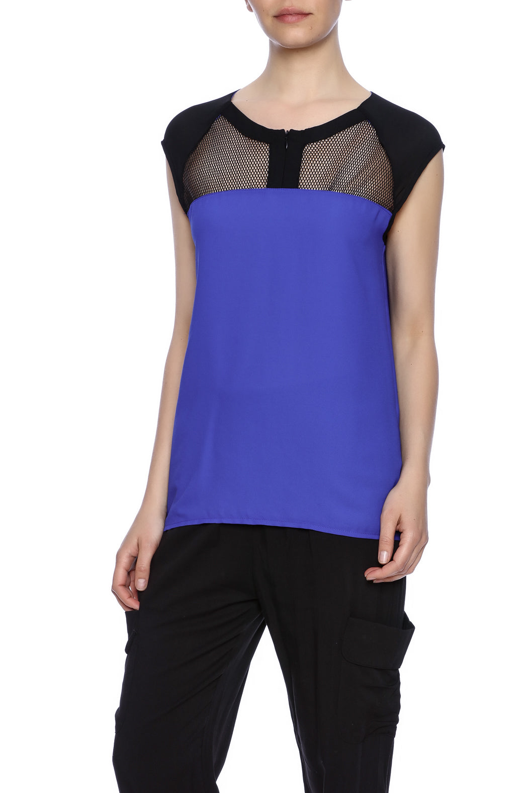 MESH INSERTED TOP - Marvy Fashion Boutique