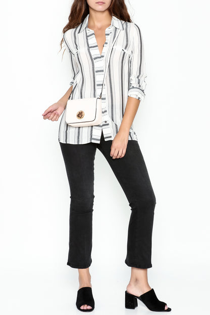 Striped Button Down Shirt - Marvy Fashion Boutique